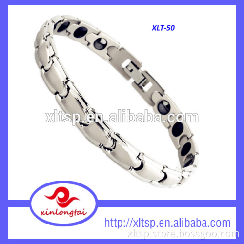 China Manufacture stainless steel jewelry high quality bio magnetic titanium bracelet